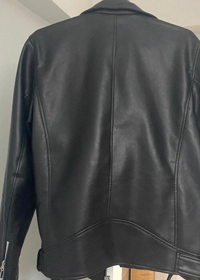 pull and bear deri ceket - Görsel 3