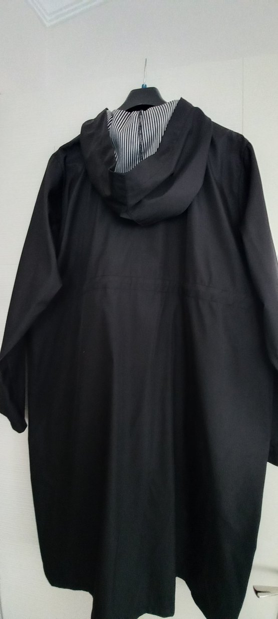 Siyah Uzun Kadın Panço yağmurluk - Görsel 3