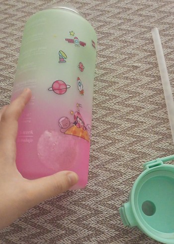 Çocuk Termos Şişesi ve Aksesuarları, Pembe Pastel - Görsel 3