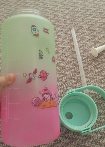 Çocuk Termos Şişesi ve Aksesuarları, Pembe Pastel - Görsel 6