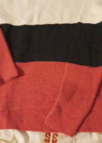 Kadın Kırmızı Oversize Triko Kazak - Görsel 5