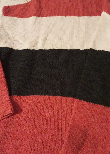 Kadın Kırmızı Oversize Triko Kazak - Görsel 2