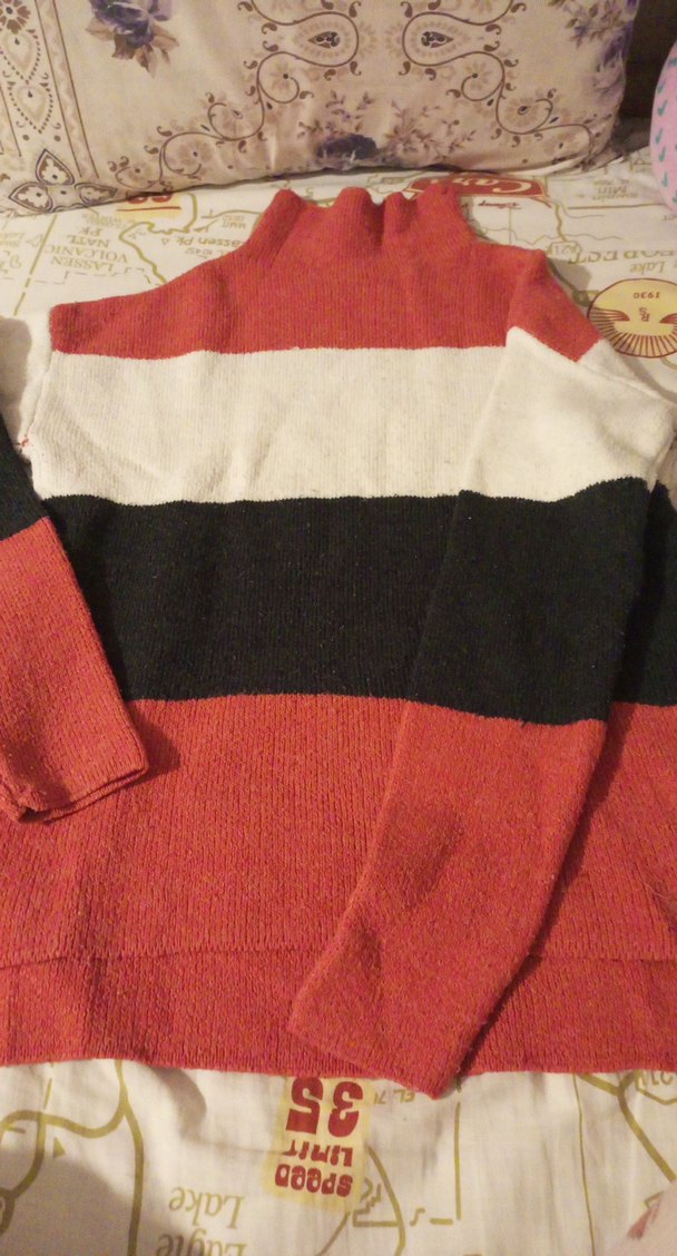 Kadın Kırmızı Oversize Triko Kazak - Görsel 4