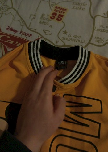 Sarı Baskılı Mickey Mouse Düğmeli Erkek Ceket - Görsel 6