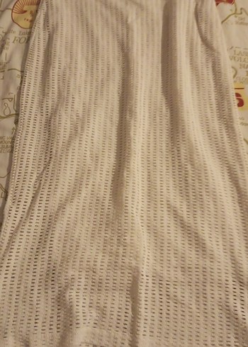 Beyaz Pilili Kadın Uzun Etek - Görsel 2