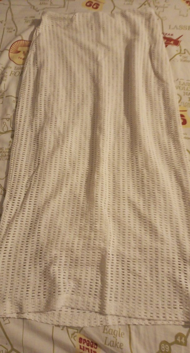 Beyaz Pilili Kadın Uzun Etek - Görsel 2