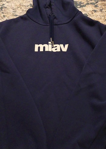 Kapüşonlu Mavi Kadın Sweatshirt - Görsel 4