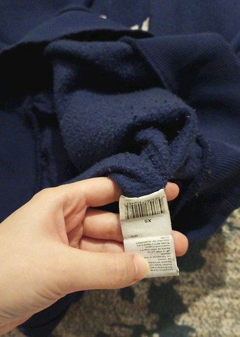 Kapüşonlu Mavi Kadın Sweatshirt - Görsel 8