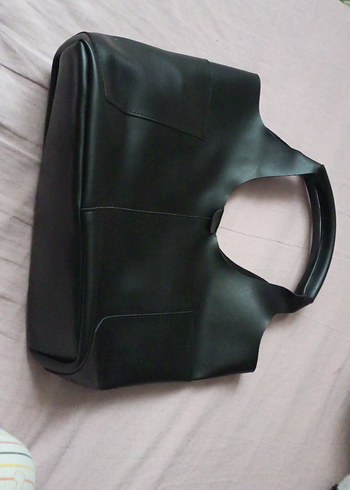 Siyah Deri Kadın Çanta - Görsel 3