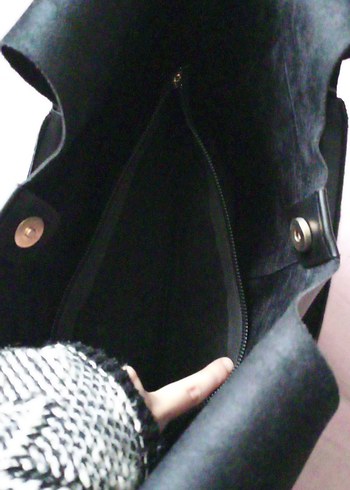 Siyah Deri Kadın Çanta - Görsel 9