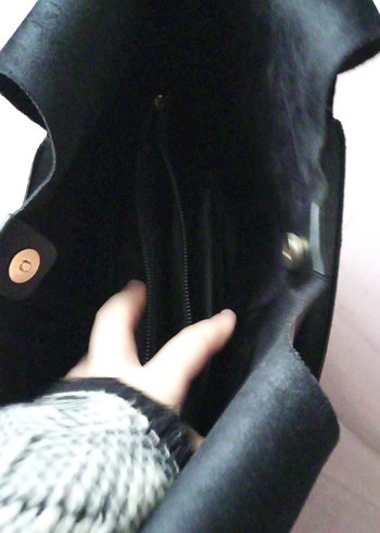 Siyah Deri Kadın Çanta - Görsel 10