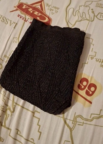 Kahverengi V Yaka Örgü Crop Top - Görsel 6