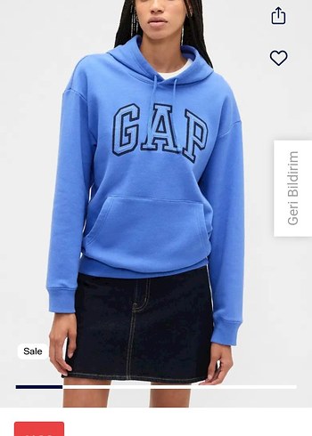 GAP Kadın Beyaz Kapüşonlu Sweatshirt - Görsel 11