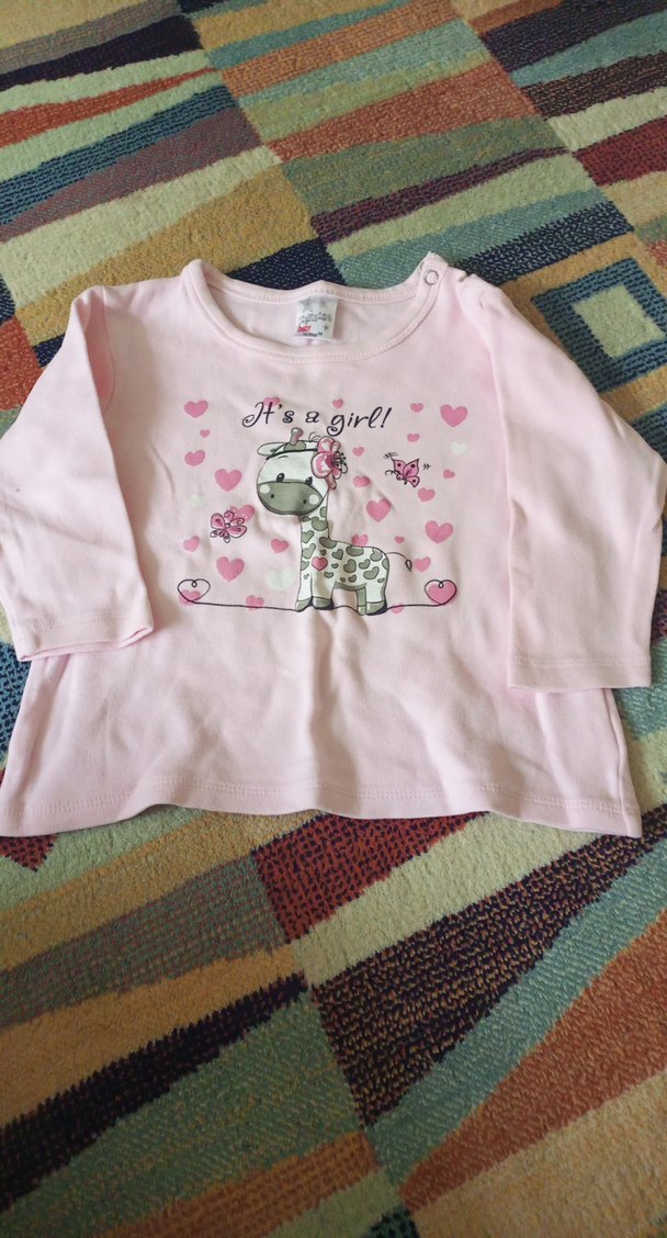 Kız Çocuk Pembe Pamuklu Uzun Kollu Baskılı Tişört - Görsel 2