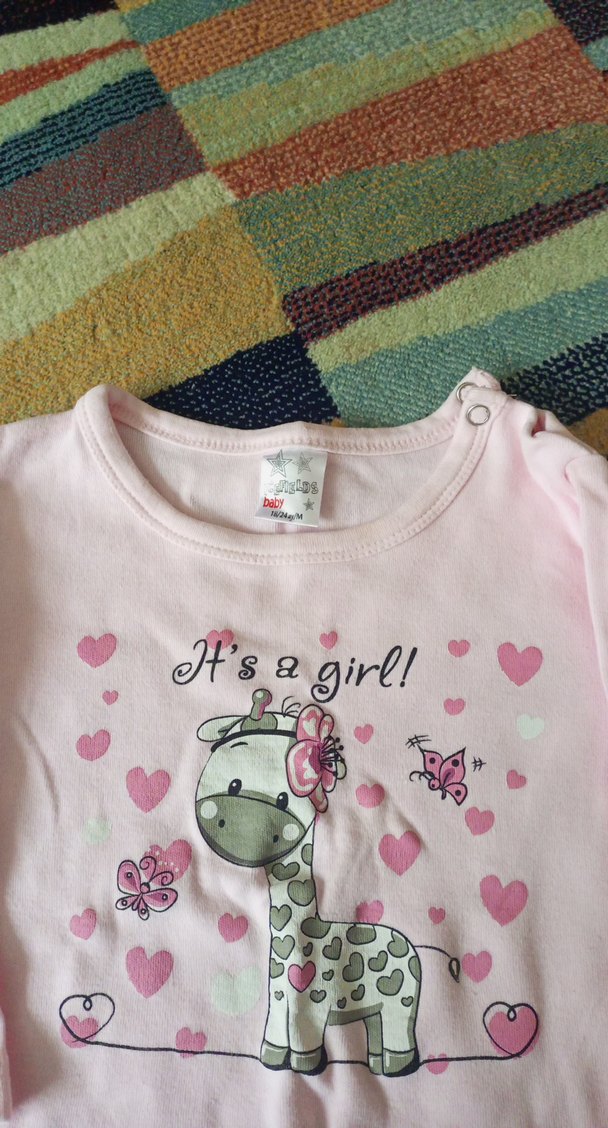 Kız Çocuk Pembe Pamuklu Uzun Kollu Baskılı Tişört - Görsel 5