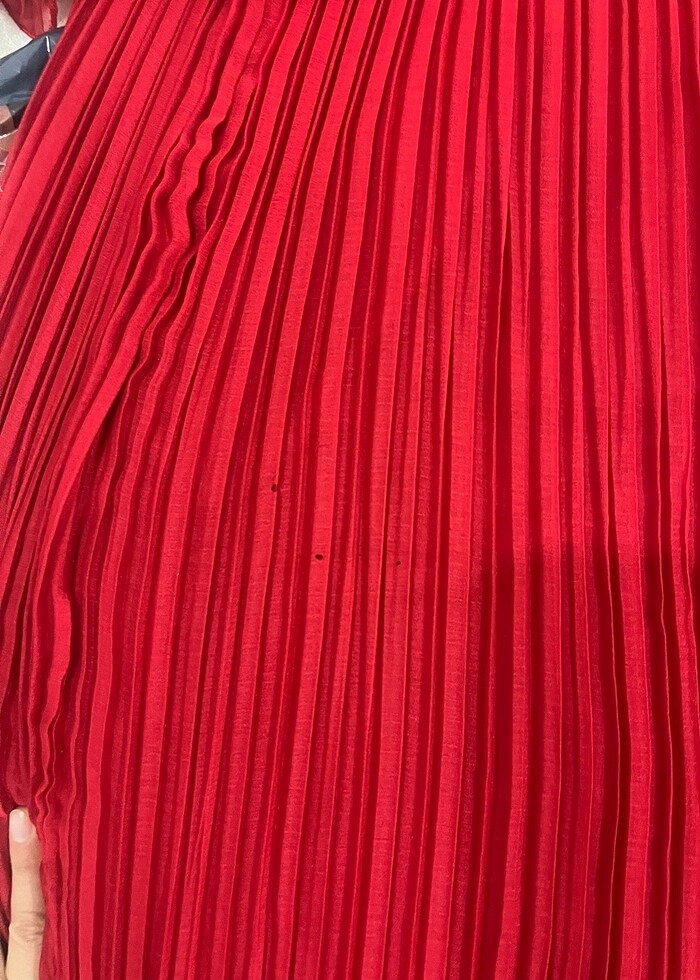 KIRMIZI DAVET ELBİSESİ ŞAL HEDİYELİ. - Görsel 4