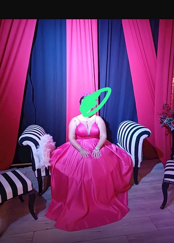 Pembe Drapeli Uzun Askılı Abiye Elbise