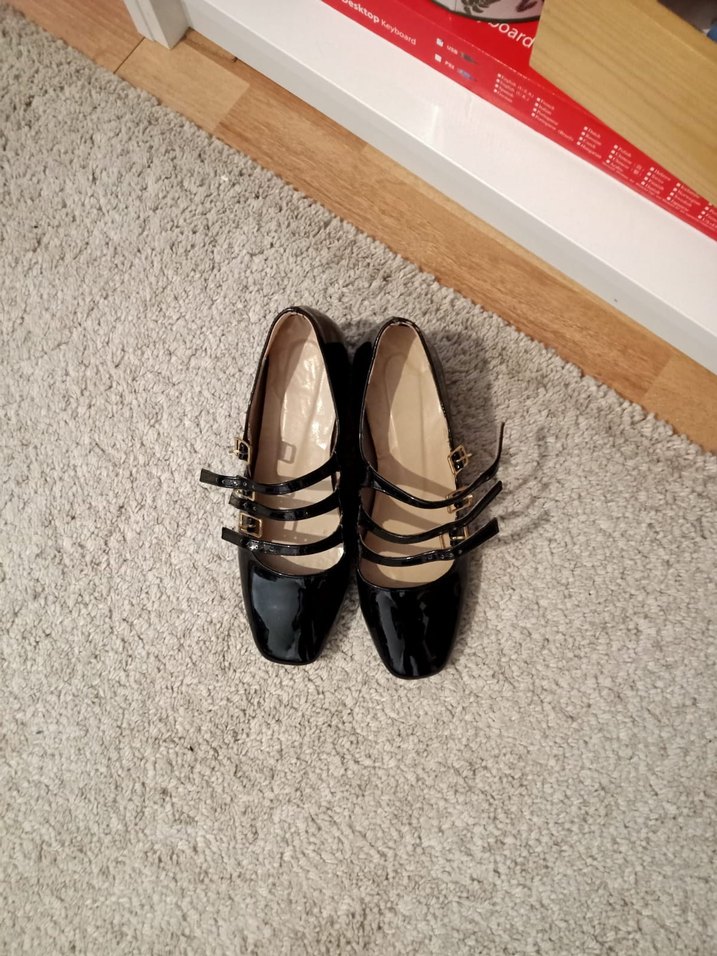 Klasik Siyah Tokalı Blok Topuklu Kadın Babet - Görsel 3