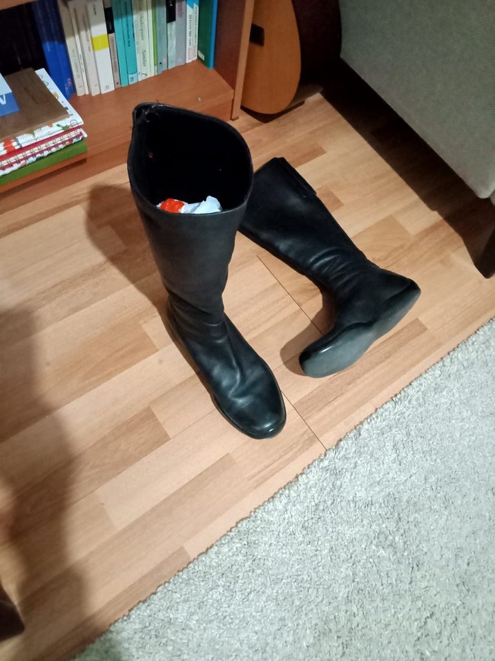 Siyah Rugan Tokalı Dizüstü Topuklu Bot - Görsel 2