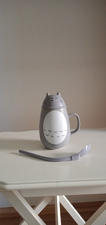  Beden gri Renk Totoro kaşıklı kupa