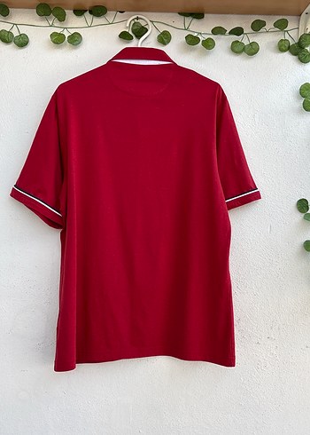 xl Beden kırmızı Renk Kırmızı Pamuklu Düğmeli Erkek Polo Tişört
