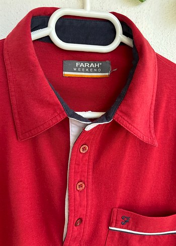 xl Beden Kırmızı Pamuklu Düğmeli Erkek Polo Tişört
