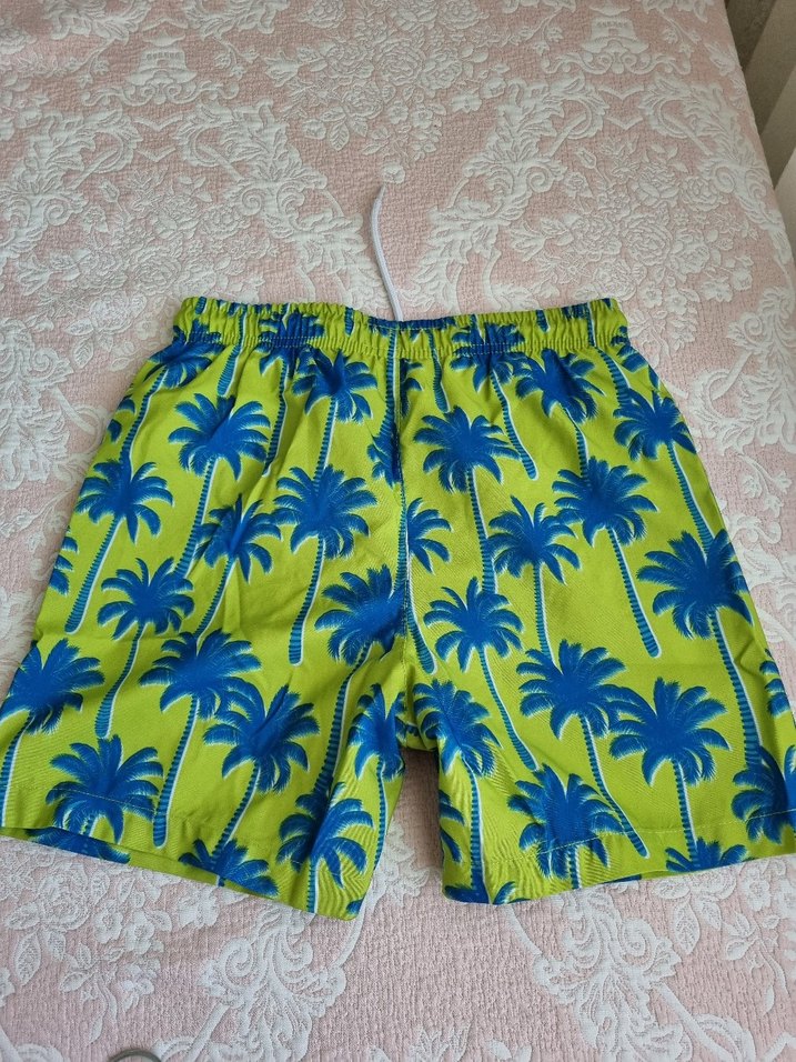 Erkek Çocuk Renkli Palmiye Desenli Mayo Şort - Görsel 2