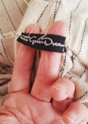 Kadın Çizgili Uzun Keten Tulum - Görsel 7