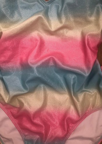 Pastel Çok Renkli Bağcıklı Kız Mayo - Görsel 5