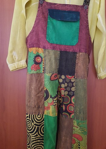 Kadın Çok Renkli Bohem Uzun Tulum - Görsel 10