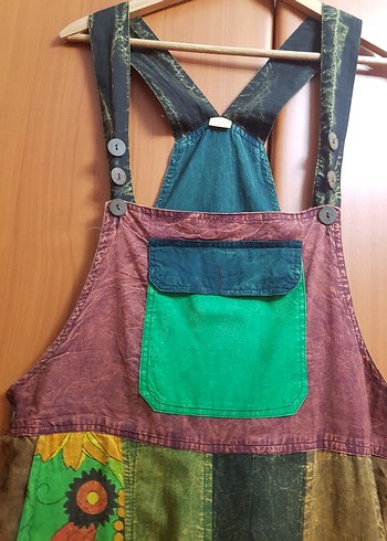 Kadın Çok Renkli Bohem Uzun Tulum - Görsel 17