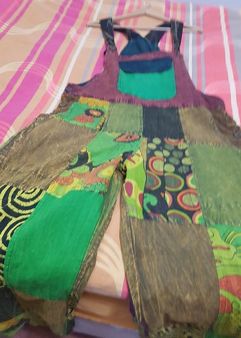 Kadın Çok Renkli Bohem Uzun Tulum - Görsel 7