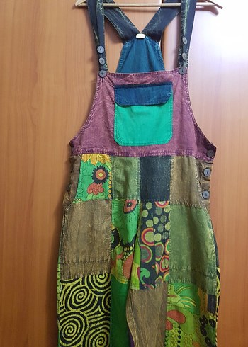 Kadın Çok Renkli Bohem Uzun Tulum - Görsel 16