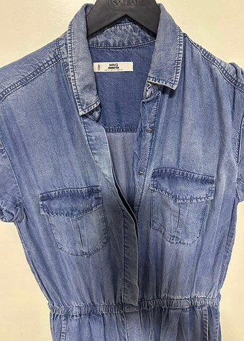 Kadın Lacivert Denim Midi Tulum - Görsel 5