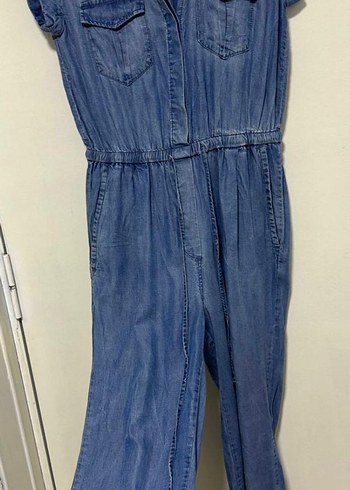 Kadın Lacivert Denim Midi Tulum - Görsel 2