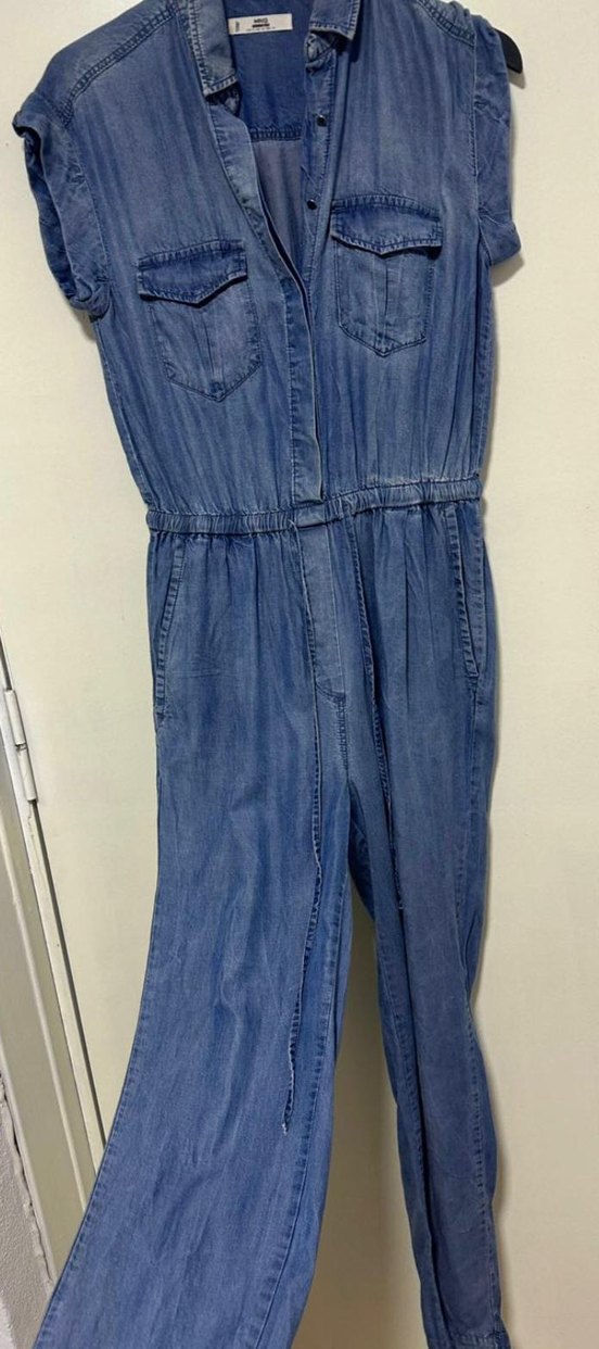 Kadın Lacivert Denim Midi Tulum - Görsel 2