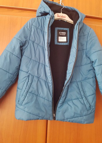 Mavi Kapüşonlu Erkek Çocuk Mont - Görsel 4