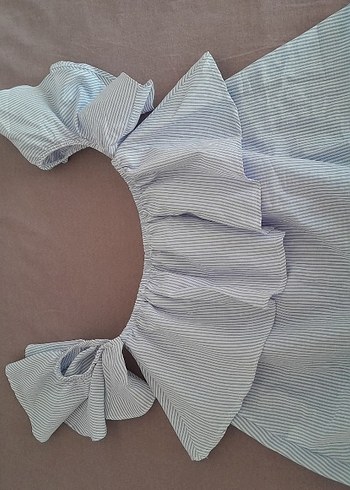 m Beden Mavi Mini Loose Fit Bluz