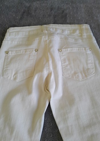 diğer Beden beyaz Renk Beyaz Kadın Denim Midi Boy Jean