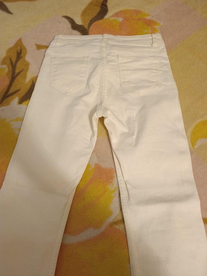 Beyaz Midi Regular Fit Kadın Jean - Görsel 2