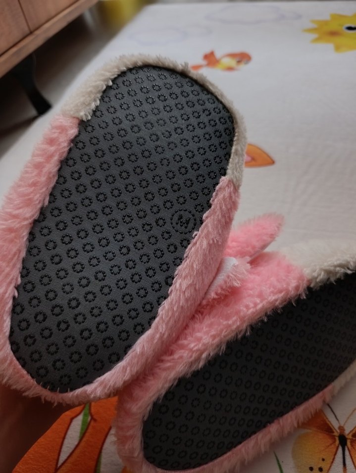 Kız Çocukları için Pembe Peluş Ev Terliği - Görsel 3