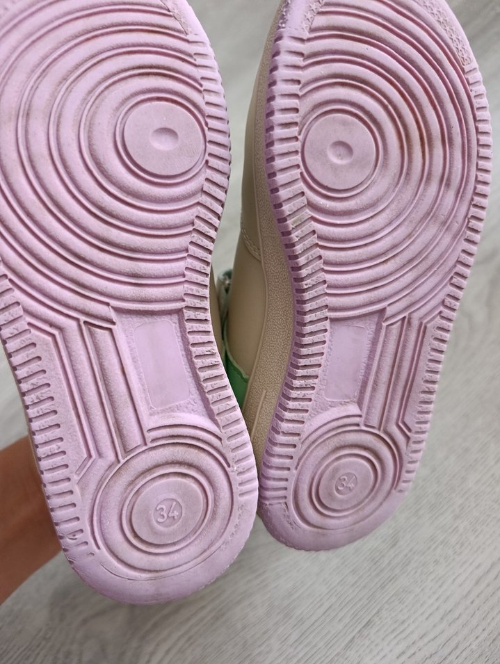 34 no Çocuk Beyaz Sneaker Velcro - Görsel 3