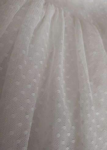 8/9 yaş Beyaz Puantiyeli Kısa Kollu Çocuk Elbisesi - Görsel 3