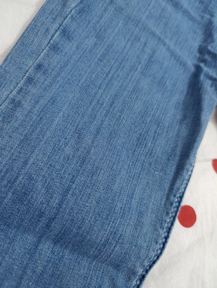 Düğmeli Kırmızı Street Wear Kadın Denim Pantolon - Görsel 2