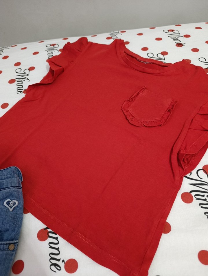 Düğmeli Kırmızı Street Wear Kadın Denim Pantolon - Görsel 3