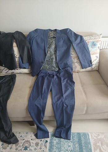 48 Beden mavi Renk Mavi Erkek Ceket, Kısa Kollu, Fermuarlı