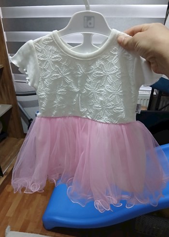 Kız Çocuk Beyaz Dantelli Kısa Kollu Elbise - Görsel 3