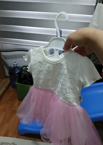 Kız Çocuk Beyaz Dantelli Kısa Kollu Elbise - Görsel 2