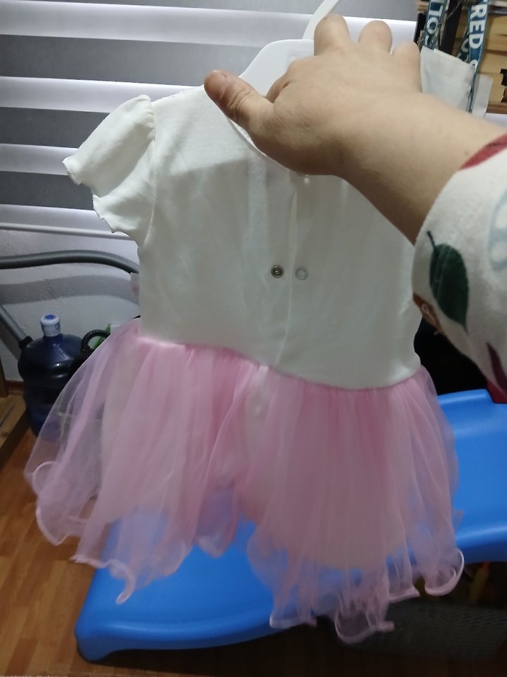 Kız Çocuk Beyaz Dantelli Kısa Kollu Elbise - Görsel 4