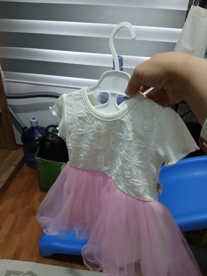 Kız Çocuk Beyaz Dantelli Kısa Kollu Elbise - Görsel 2